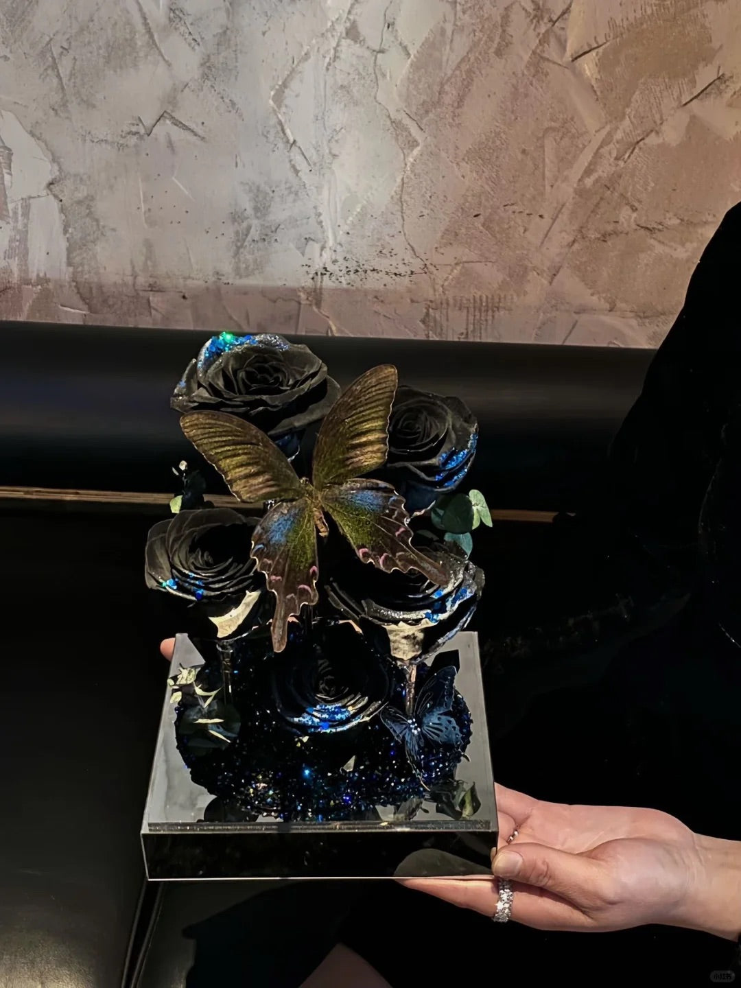 Butterfly Dance Ink Rose