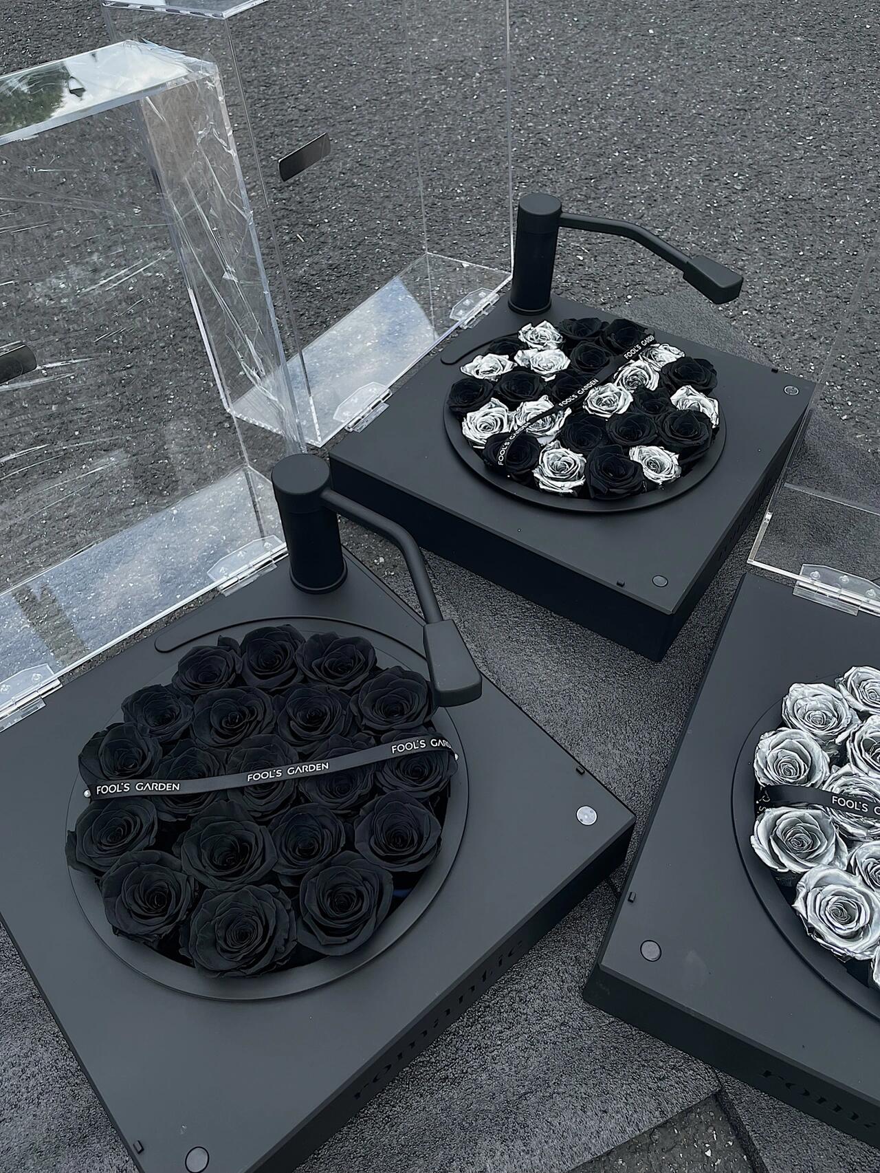 Black and white Eternal flower Bluetooth phonograph(TB)