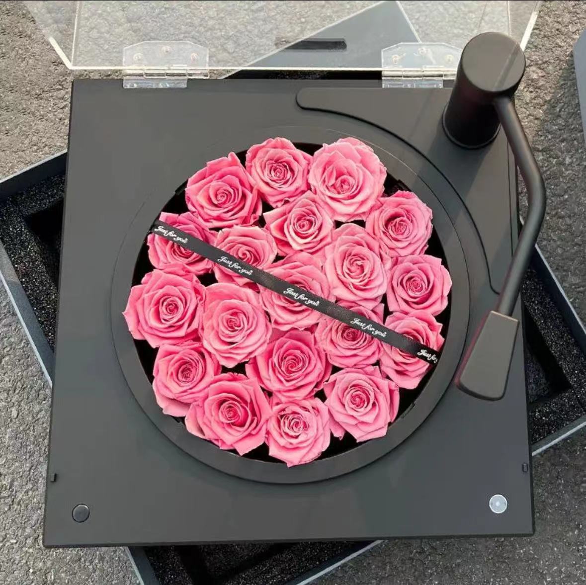 Black and white Eternal flower Bluetooth phonograph(TB)